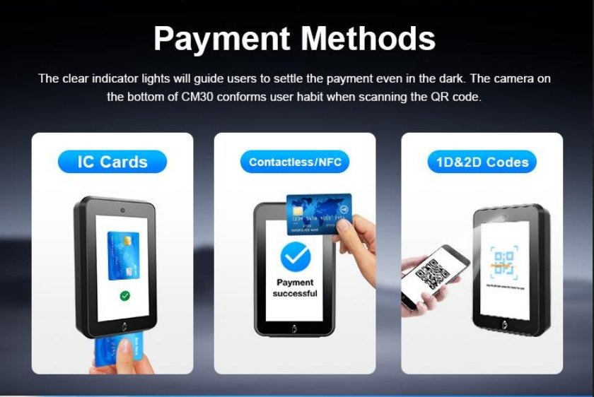 طرق الدفع المدعومة NFC وIC وQR